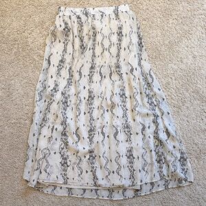 Vici Cream and Gray Snake Print Maxi Skirt